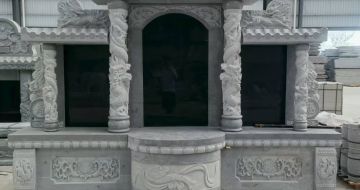 盘锦 芝麻灰高档墓碑，土墓，可定制