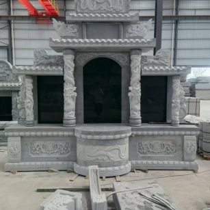 盘锦 芝麻灰高档墓碑，土墓，可定制