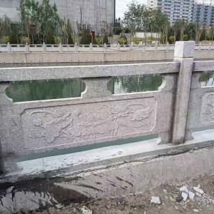 盘锦 芙蓉白大花桥梁、河道，石材栏杆、围栏、护栏