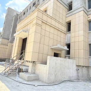 盘锦 黄金麻干挂，工地实拍