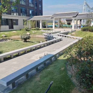 盘锦 芝麻灰小区坐凳&栏杆安装效果