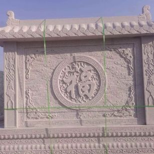 盘锦 芝麻白花岗岩屏风，照壁，影壁