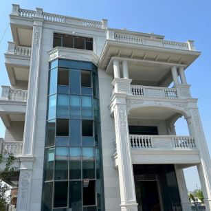 盘锦 芝麻白花岗岩别墅外墙干挂效果展示