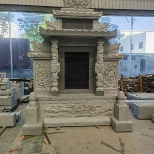 盘锦 芝麻灰高档墓碑、土墓，一套也支持定做