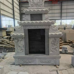 盘锦 芝麻灰高档墓碑、土墓，一套也支持定做