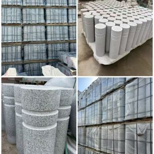 盘锦 芝麻白花岗岩挡车柱、隔离柱多少钱