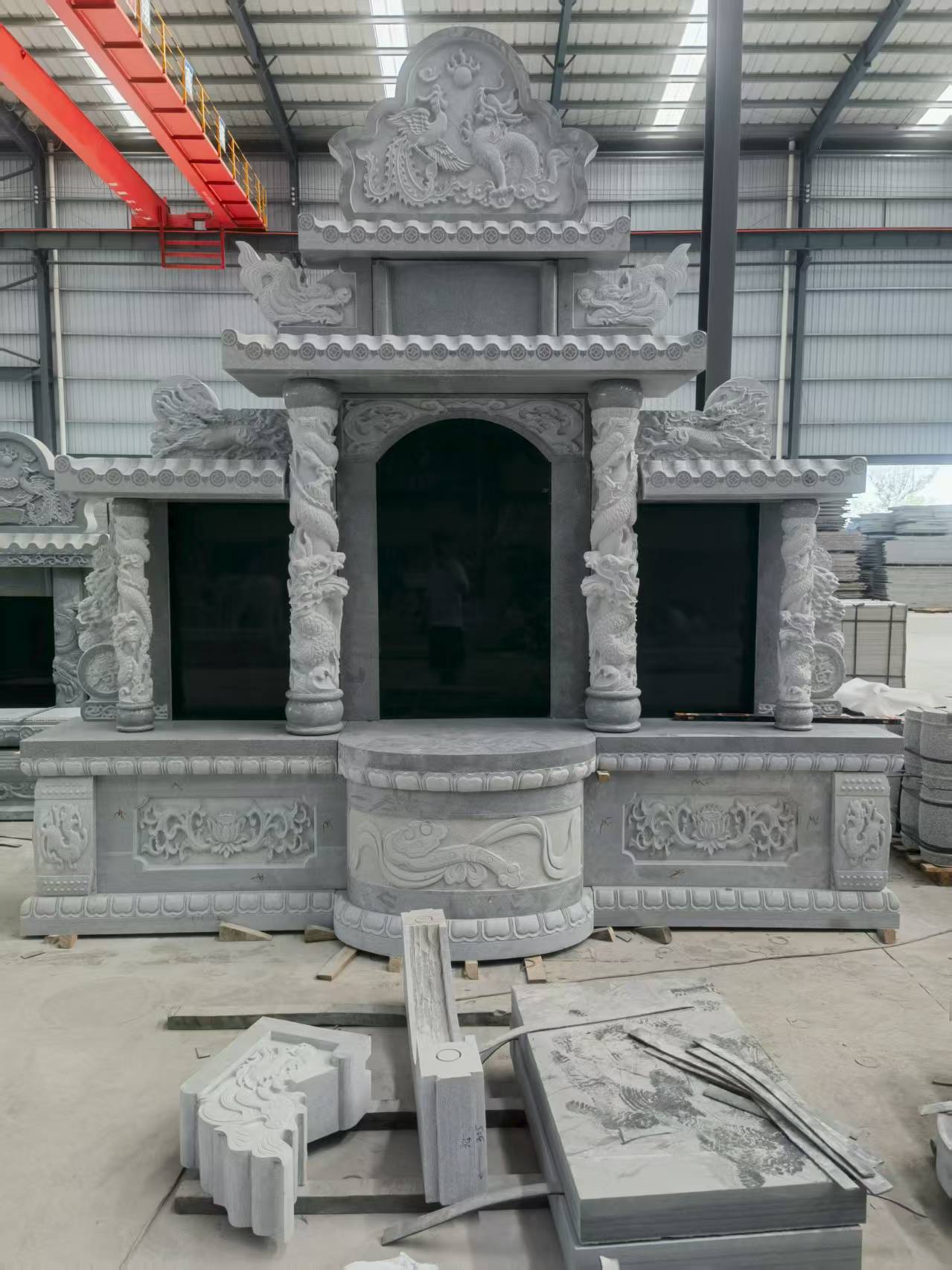 盘锦 芝麻灰高档墓碑，土墓，可定制