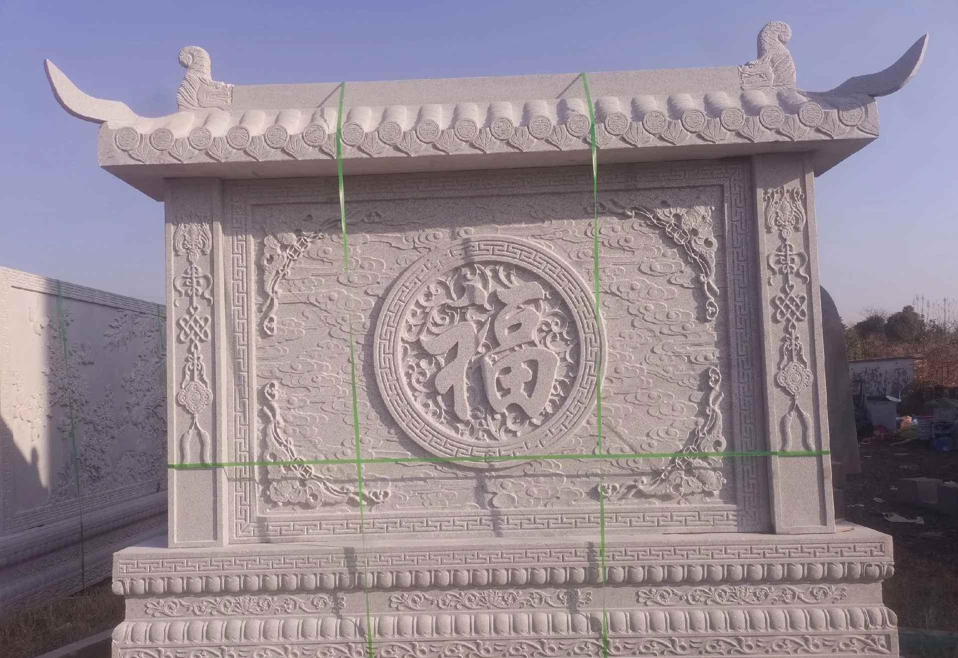 盘锦 芝麻白花岗岩屏风，照壁，影壁